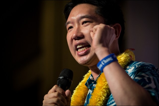 Honolulu Councilman Stanley Chang at the Democratic Party of Hawaii convention, May 24, 2014.