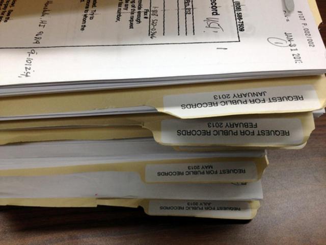 Public records are seen here at the Hawaii Department of Health's Solid and Hazardous Waste Branch, Sept. 12, 2013, in Honolulu.