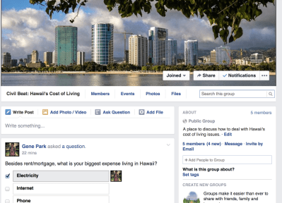 Introducing Civil Beat’s Facebook Groups for Hawaii Cost of Living, Education