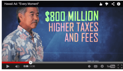 GOP Governors Assn: David Ige Voted to Raise Taxes $800M