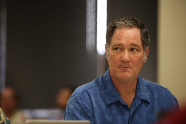 Hawaii Council on Revenues member Carl Bonham at Hawaii Council on Revenues Meeting to Forecast general fund revenues held at DLIR conference rooms, Princess Ruth Keelikolani Building, 830 Punchbowl Street, 3rd floor. 6 jan 2015. photograph Cory Lum