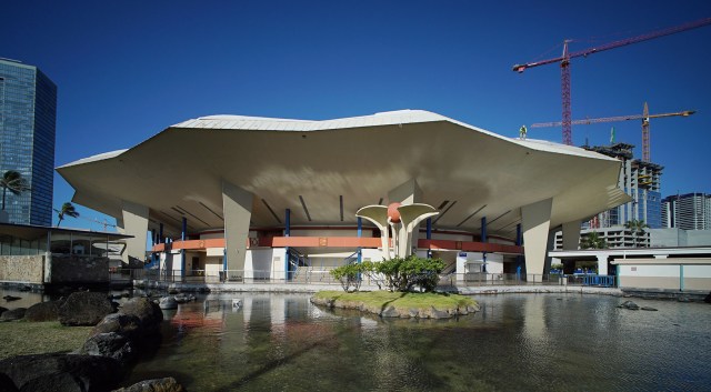 Neal Blaisdell Arena outside. 27 march 2015. photograph Cory Lum/Civil Beat