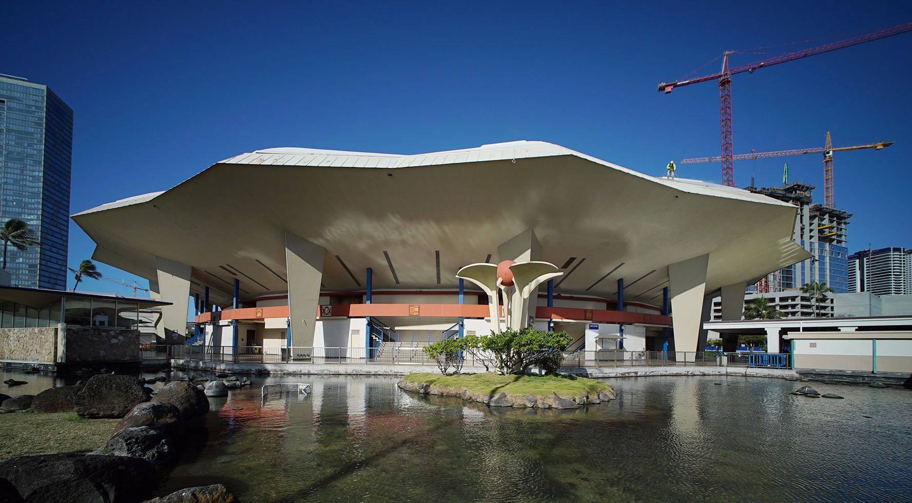 Neal Blaisdell Arena outside. 27 march 2015. photograph Cory Lum/Civil Beat