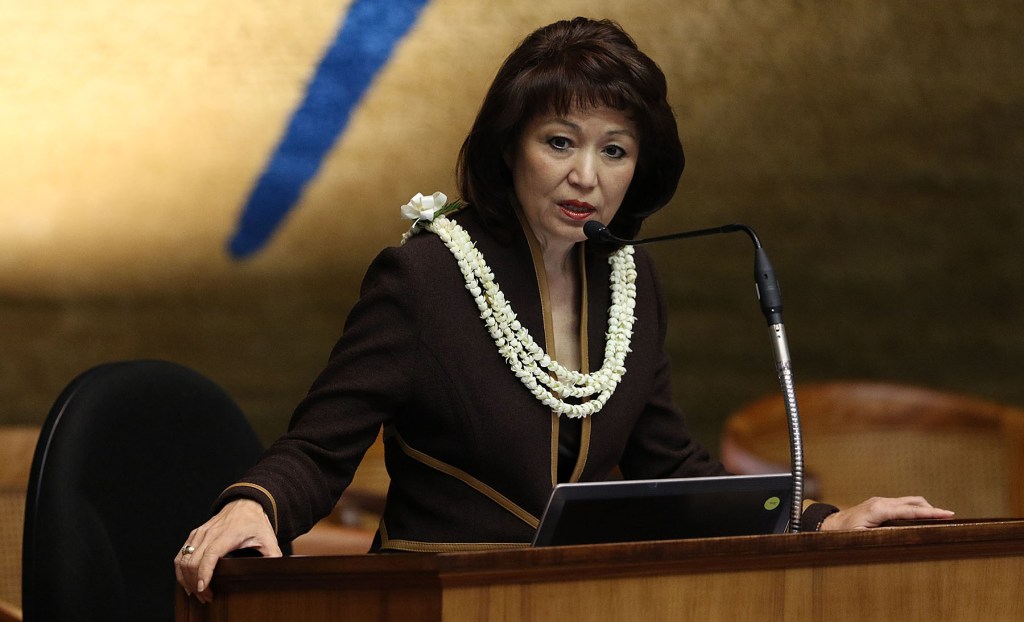 Senate President Donna Mercado Kim at the Capitol. 14 april 2015. photograph by Cory Lum/Civil Beat