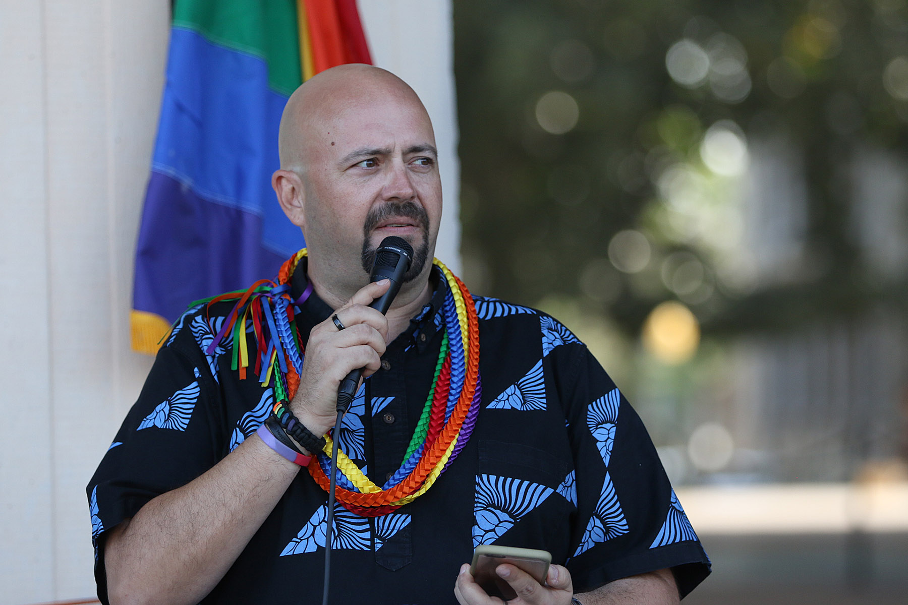 Speaker Michael Golojuch Jr. at GLBT rally held at the Capitol. 27 april 2015. photograph Cory Lum/Civil Beat