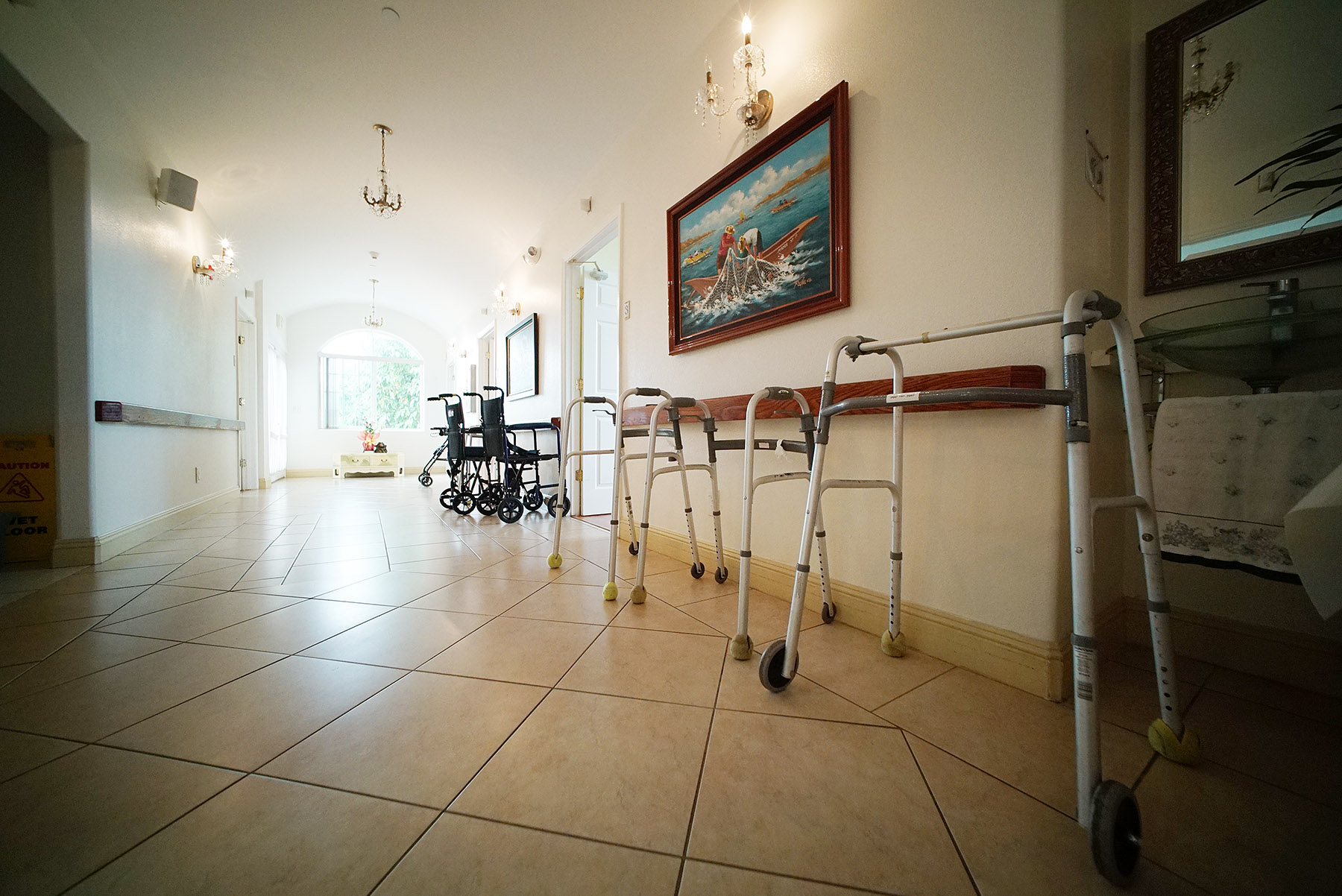 Hokulaki Senior Living LLC walkers and wheel chairs. care home elderly. 14 aug 2015. photograph Cory Lum/Civil Beat