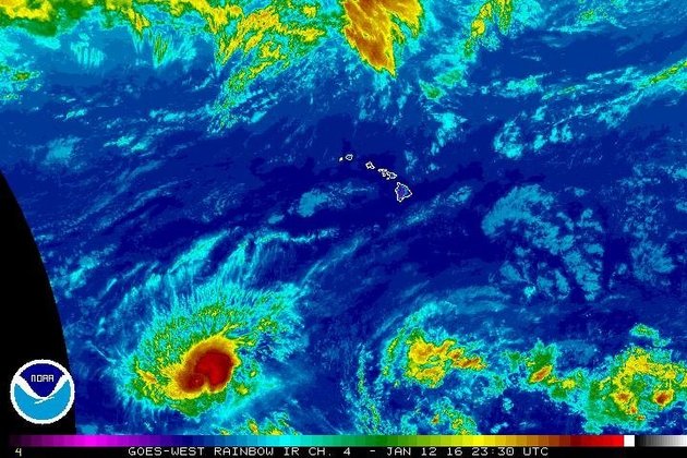 The out-of-season hurricane is tracking far south of Hawaii.