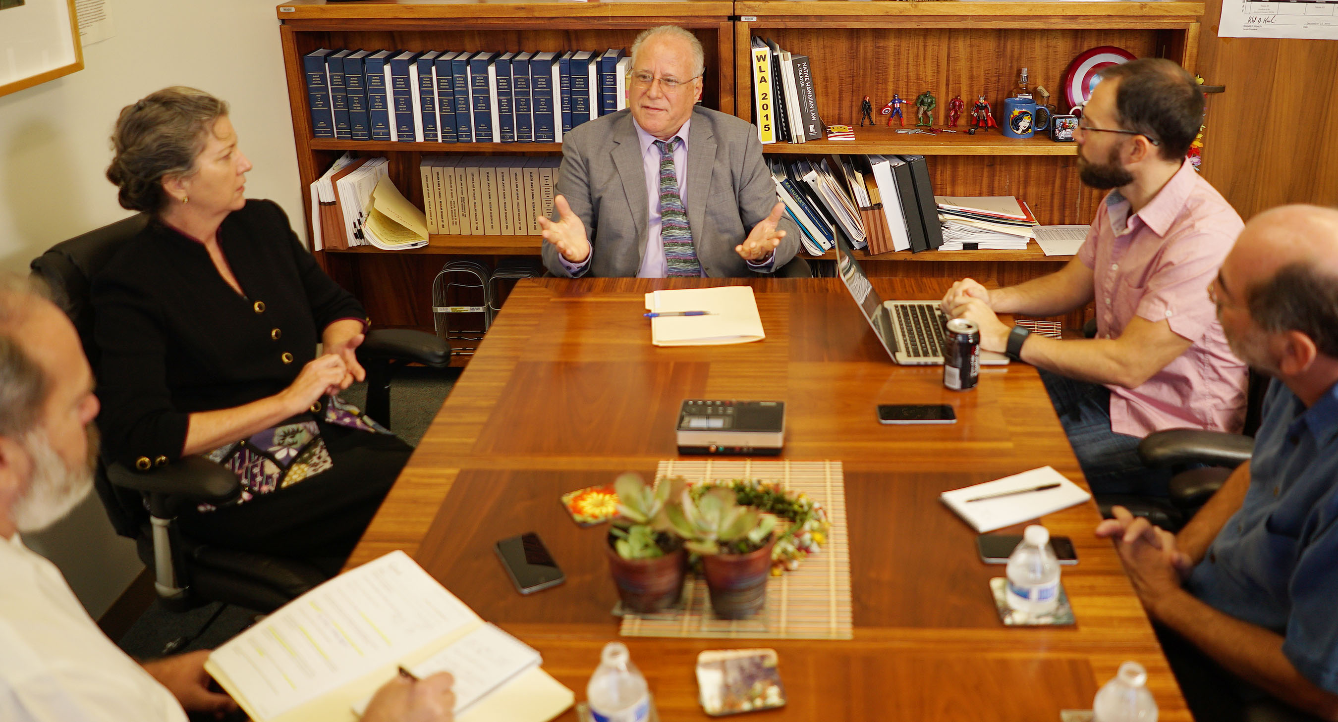Sen Laura Thielen and right, Sen Russell Ruderman during Civil Beat's Editorial Board.