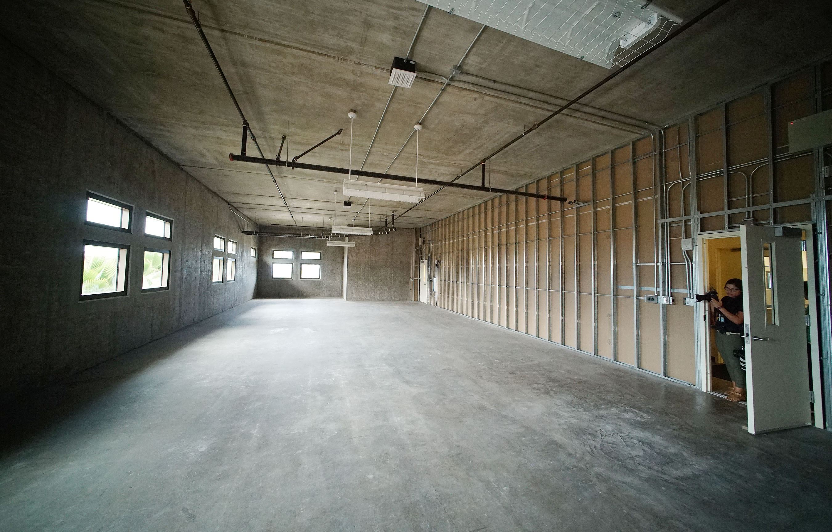 HPD Waianae Station 2nd floor loft area that was built for the future staff expansion and space. Mayor Caldwell, Councilmember Pine, Desoto and community members gather for opening and tour of the new HPD Waianae station located on Farrington Highway fronting porous parking asphalt in the lot.. 21 march 2016.