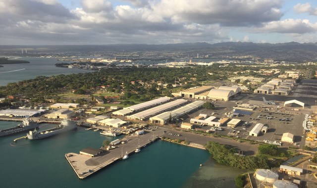 Approach to HNL view of Joint Base Hickam Pearl Harbor.