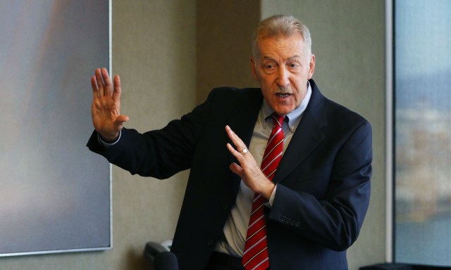 Peter Carlisle gives press conference announces his run for mayor. 13 may 2016.