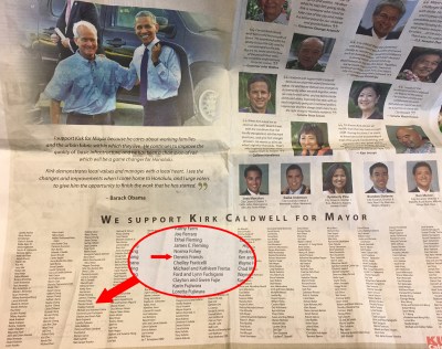 Caldwell Campaign: We May Have Been Duped With Newspaper Ad