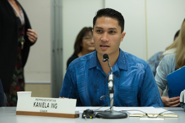 State Rep. Kaniela Ing steered a legislative briefing about the working conditions of foreign fishermen aboard Hawaii longline boats. 