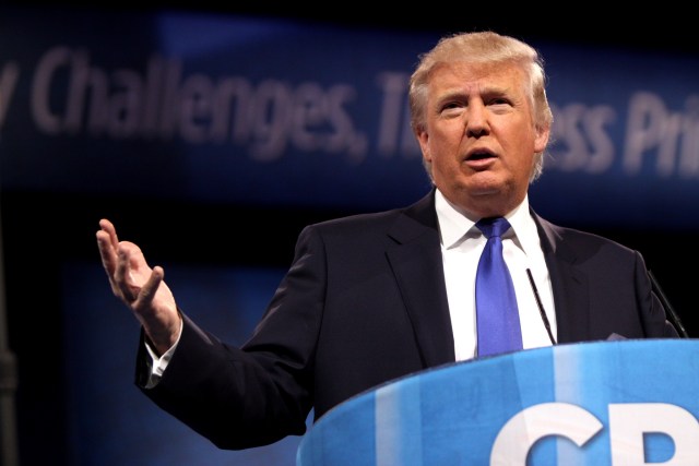 Donald Trump, seen here speaking at a Conservative Political Action Conference, has asked his staff for a list of executive actions that he could take on his first day in office. 
