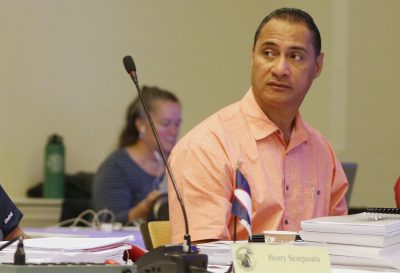 Archie Soliai attends WESPAC meeting held at Laniakea Auditorium.