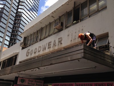 So Long To The Old Goodwear Sign On Bishop Street