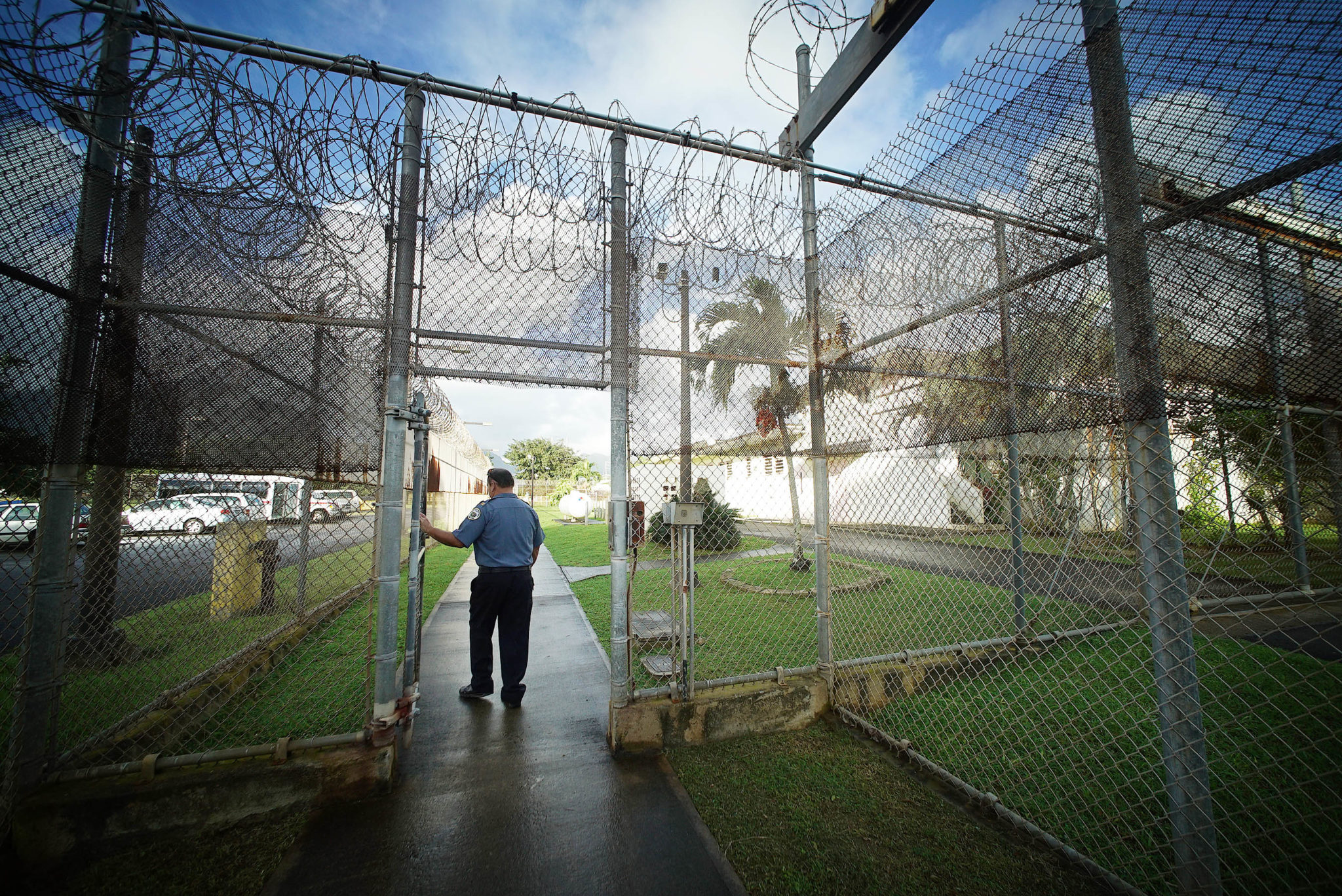 Womens Community Correctional Center Hawaii prison razor wire barriers.