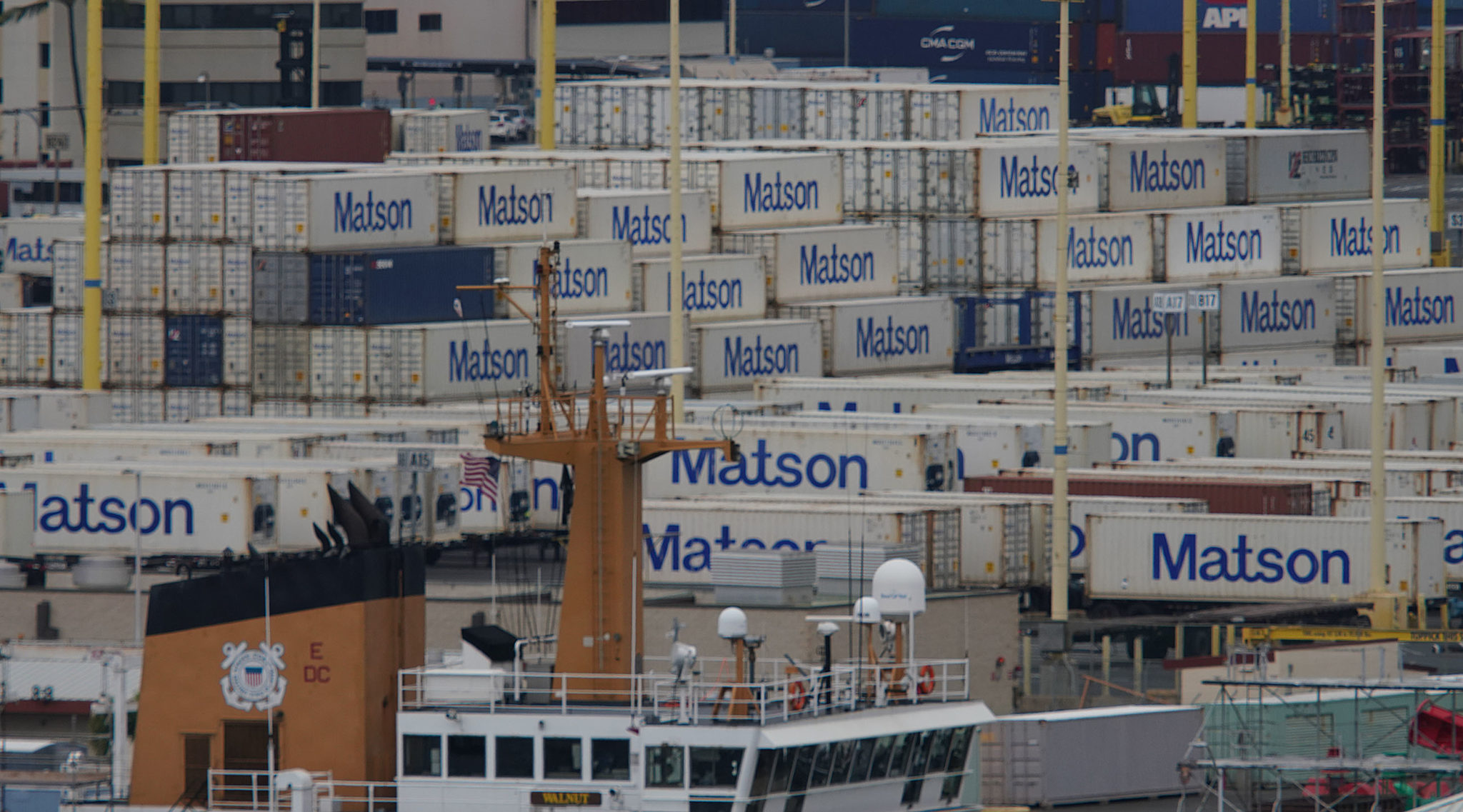 Matson containers Sand Island Honolulu Harbor.