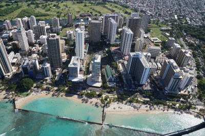 Waikiki Beach aerial.