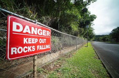 Wikao Place in Mililani Landslide Danger Rocks Falling.