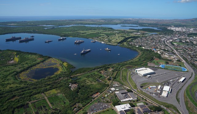 Pearl Harbor National Wildlife Refuge aerial West Loch Waipahu HART Rail Operations aerial1.