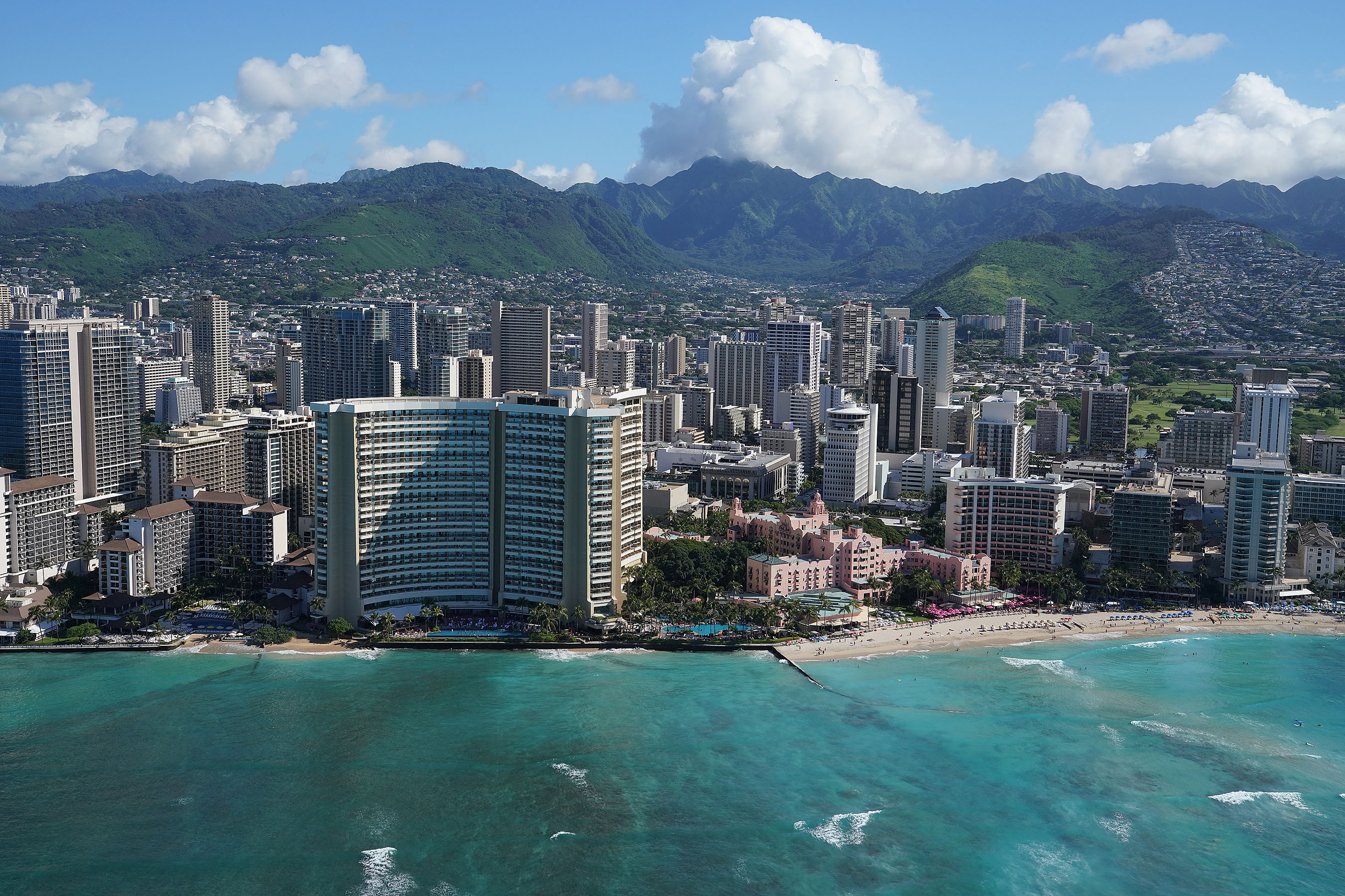 Waikiki Beach Hotels visitor industry aerial3.