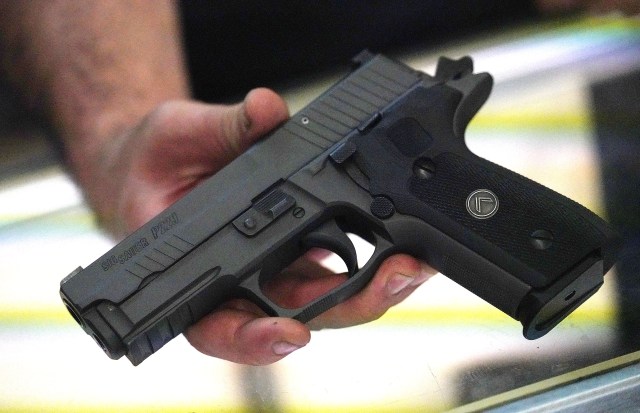 Sig Sauer P229 Legion pistol at Security Equipment on Young St.