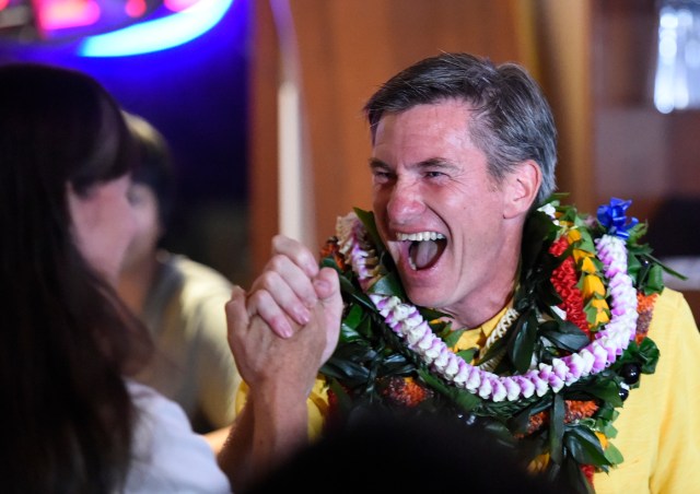 City Council District IV seat. Tommy Waters celebrate in Honolulu, Hawaii. on Tuesday, Nov. 6, 2018. (Photo by Ronen Zilberman
