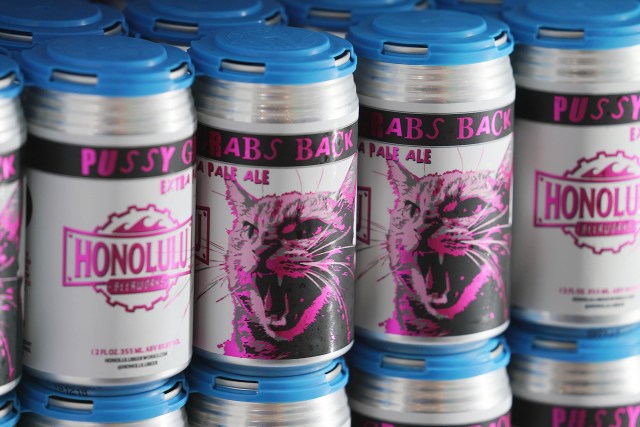 Honolulu Beerworks Pussy Grabs Back IPA beer.