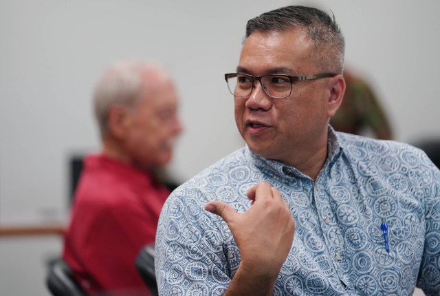 UH VP of Budget and Finance Kalbert Young before Senate budget hearing.
