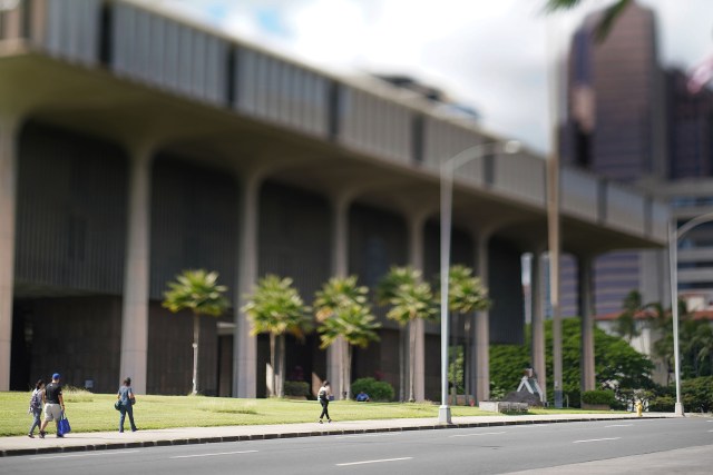 Mauka Facade of the Capitol with Tilt Shift Lens.