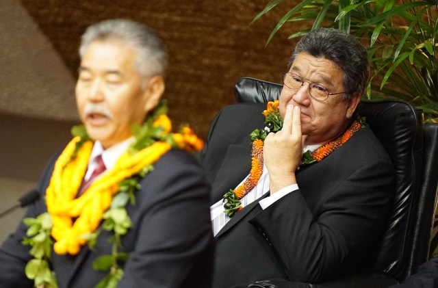 Senate President Ronald Kouchi Gov Ige state of State 2019.