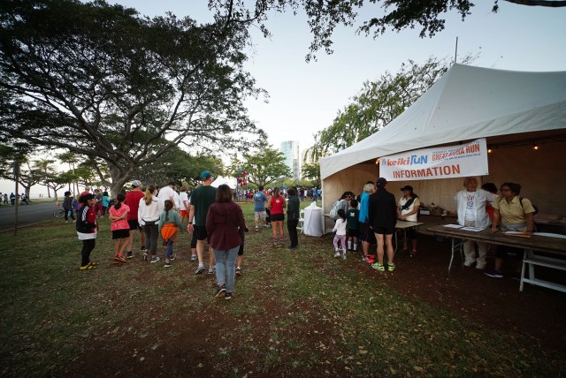 Before the Keiki Fun Run at Ala Moana Park.