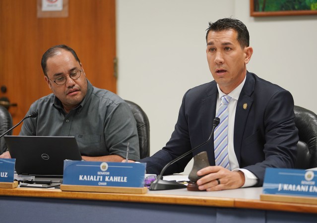 Chair Kai Kahele reacts as measured is deferred by Senator Dela Cruz.