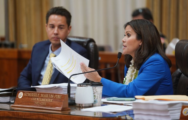 Honolulu City Council Member Kymberly Pine before recess. Bill 89 and 85.