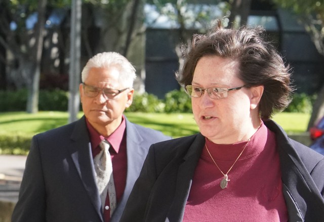 Katherine Kealoha and Louis Kealoha arrive at District Court.