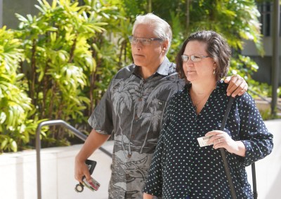 Louis Kealoha and former prosecutor Katherine Kealoha arrive at District Court on May 16, 2019.