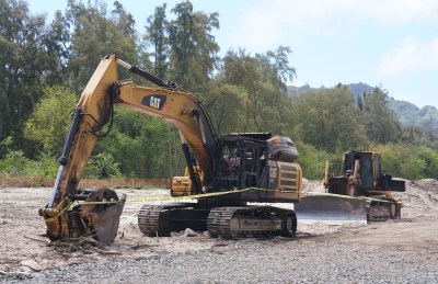 Burned out machines sit at Sherwood Forest, Waimanalo.