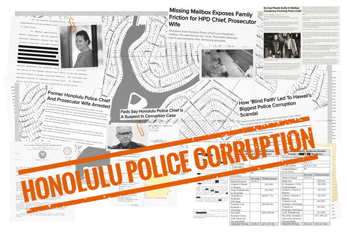 photo-art of kealoha case photos and news clippings