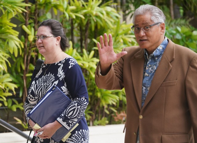 Former HPD Chief Louis Kealoha and Katherine Kealoha arrive at District Court. June 6, 2019