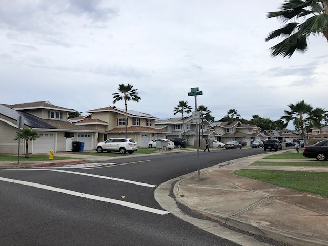 Privatized military housing near the gate of Joint Base Pearl Harbor
