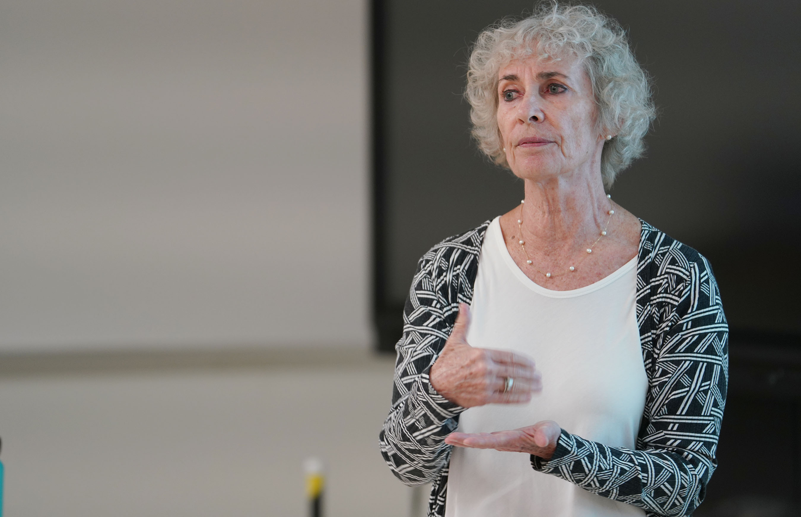 Chancellor of Kapiolani Community College Louise Pagotto during budget meeting held at KCC.