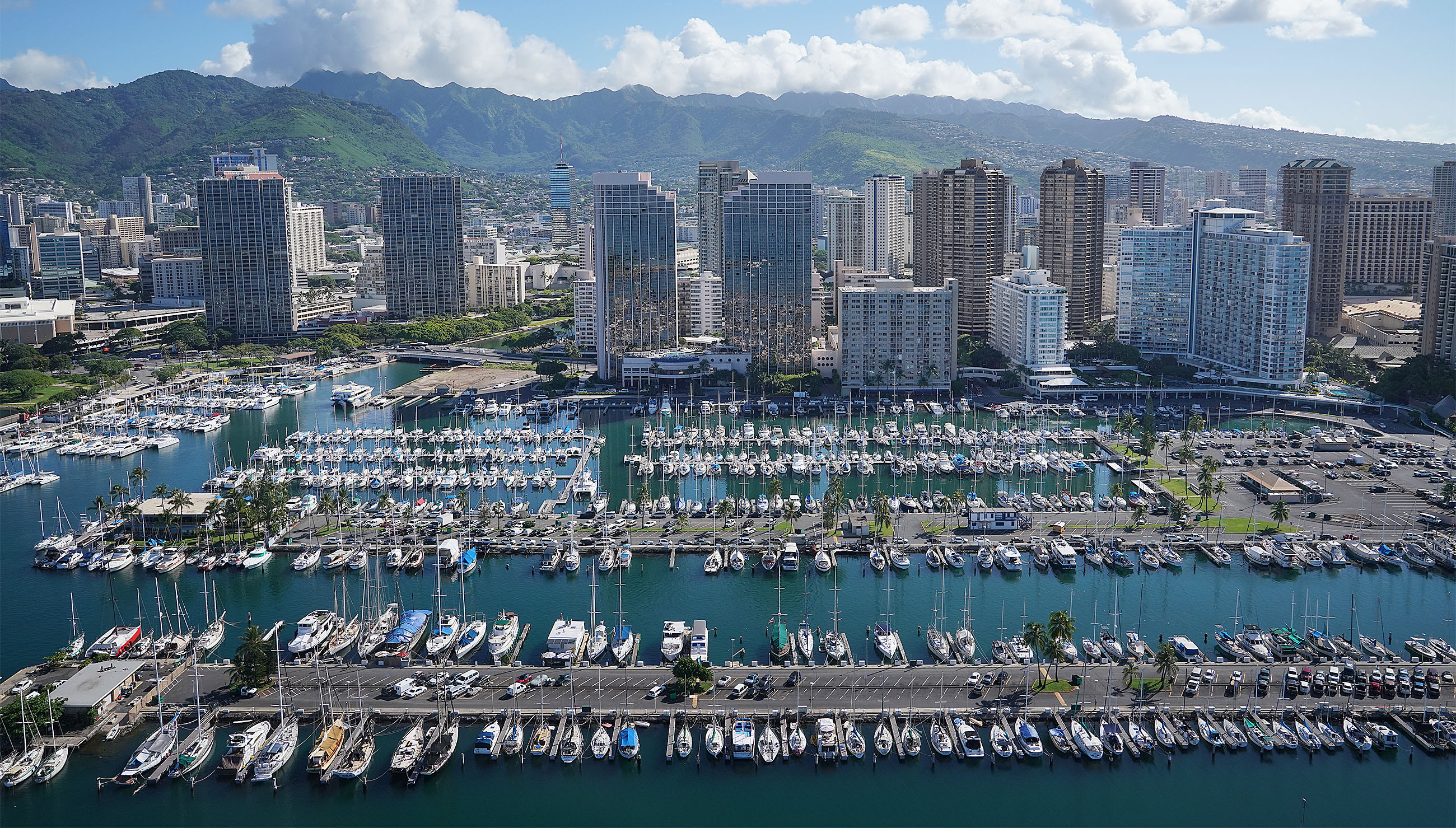 Ala Wai Harbor Waikiki Beach Hawaii Prince aerial 0317.
