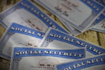 studio shot of social security card