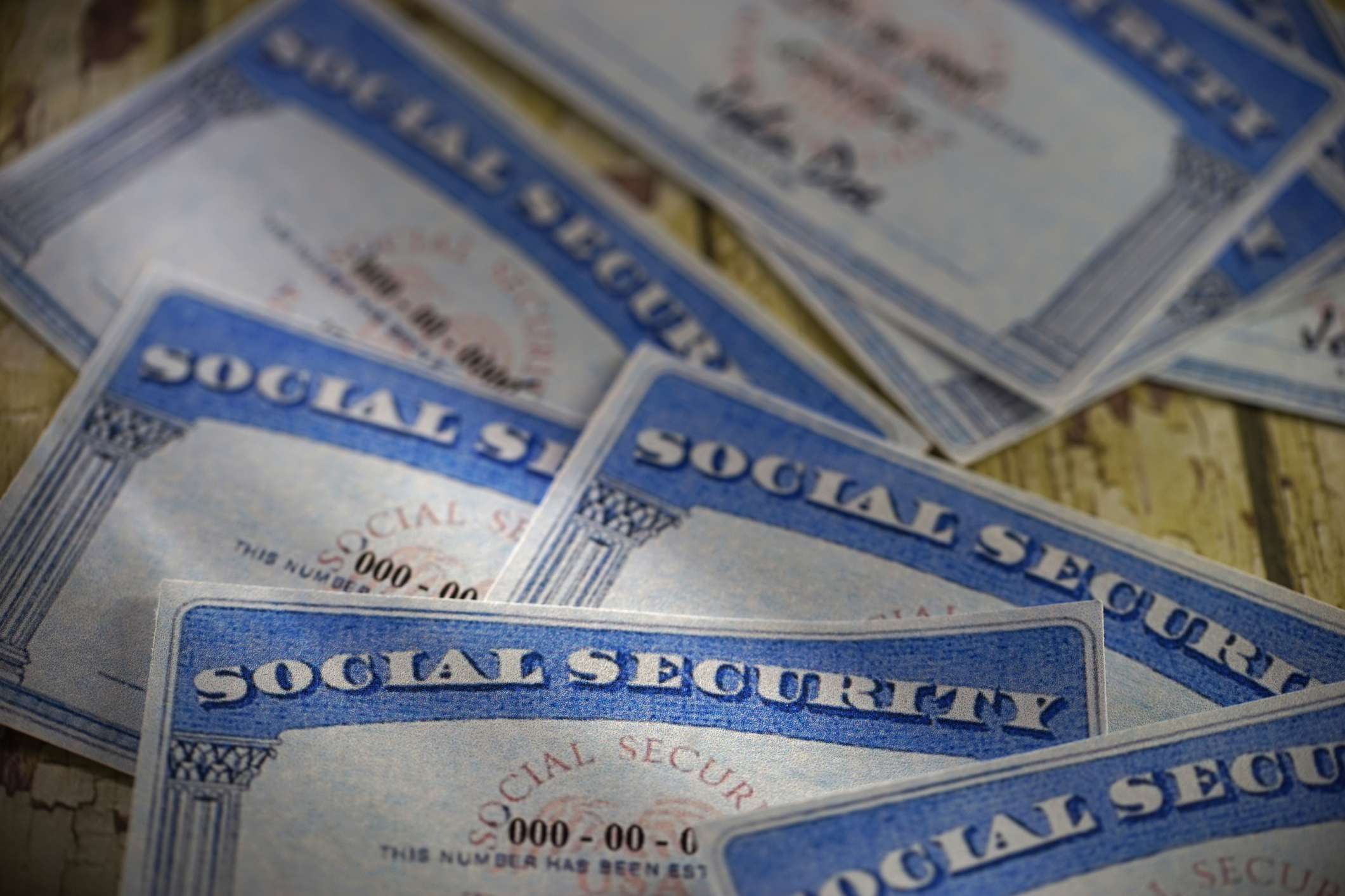 studio shot of social security card