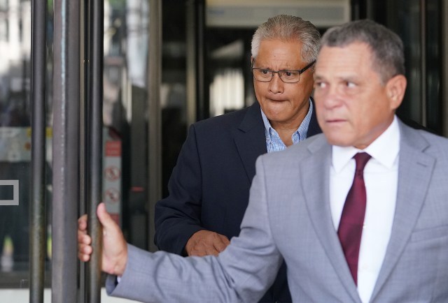 Louis Kealoha leaves with Attorney Gary Modafferi leaving US District Court.