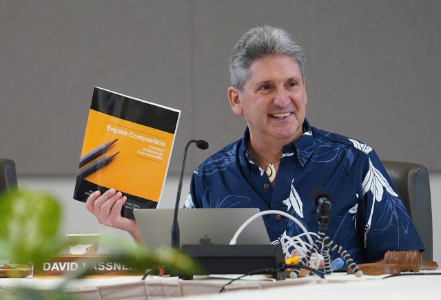 University of Hawaii UH President David Lassner during regents meeting held at Leeward Community College.