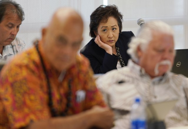 University of Hawaii VP of Legal Affairs Carrie Okinaga at UH Regents meeting held at the Leeward Community College campus.