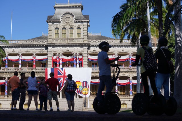 Iolani Palace is decorated for King Kalakaua 183rd Birthday Celebration on November 16, 2019.