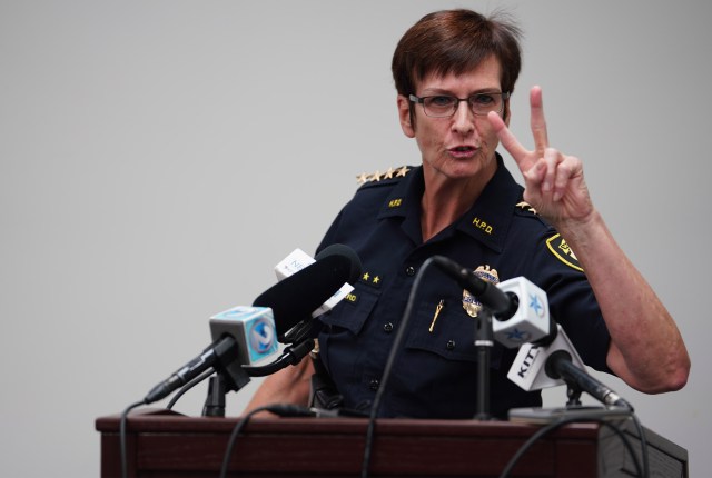 HPD Chief Susan Ballard requests two more questions at end of press conference on the Campbell Industrial park shooting.